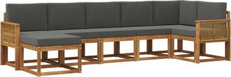 vidaXL Conjunto De Sof&aacute;s De Exterior 7 Uds. Natural Y Antracita Vidaxl