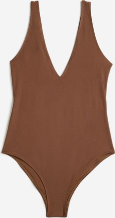 H&M Badeanzug mit V-Ausschnitt - Beige