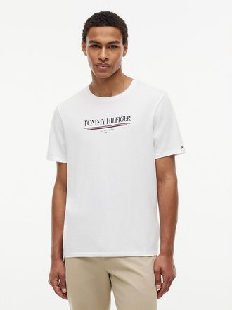 Tommy Hilfiger Mens Hilfiger New York Logo T-Shirt - Optic White - XXL