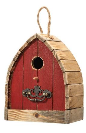 Glitzhome 8.5H Washed Red Distressed Solid Wood Birdhouse at Nordstrom, Size Small