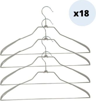 MSV Msv - Juego De 18 Perchas De Acero Plastificado Antideslizante