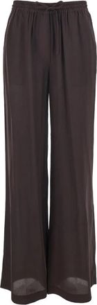 P.A.R.O.S.H. Silk Elasticated Belt Pants - Dames - Wijde Broeken - Bruin - M - Broeken