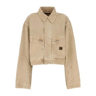 Balenciaga Jassen, Dames, Beige, S, Denim, Werkjas