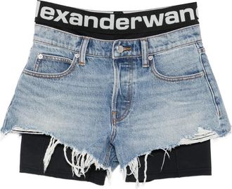 Alexander Wang Layered Frayed Shorts