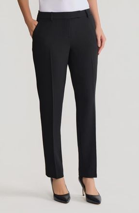 Kasper Extended Tab Straight Leg Pants in Black at Nordstrom, Size 10