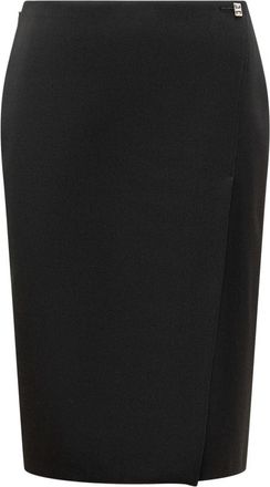 Givenchy Rok in wol met 4G Liquid detail - Dames - Kokerrokken - Zwart - S - Wol - Rokken