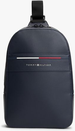 Tommy Hilfiger Mens Signature Stripe Crossbody Sling Bag - Blue