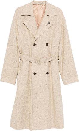 Lardini Herringbone Belted Coat