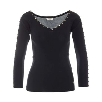 Liu Jo Wf6228 V-neck Knitwear - female - Liu Jo - V-neck Knitwear - Black - XL - Knitwear