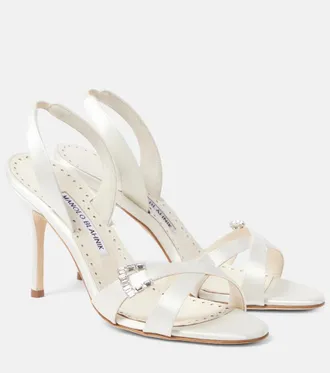 Manolo Blahnik Sandali slingback Ramisli in raso
