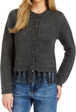 Drew Louis Long Sleeve Sweater In Charcoal