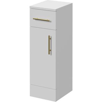 Alexander James Alexander James Gloss White 250mm x 300mm Storage Unit - 250mm - Brushed Brass 96mm Bar Handle