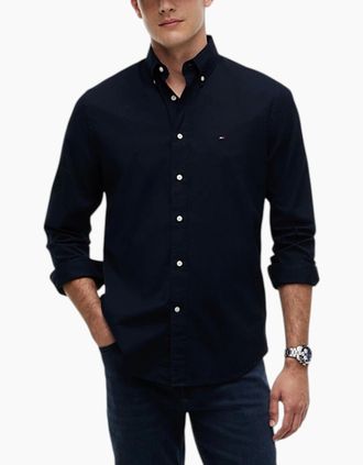 Tommy Hilfiger Mens TOMMY HILFIGER Mens Shirts Regular Fit Top - Navy - Size: Regular/34