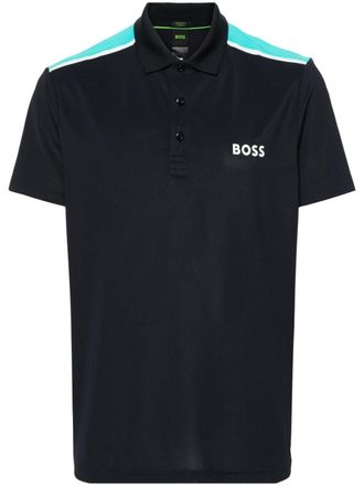 BOSS logo-print polo shirt - Blue