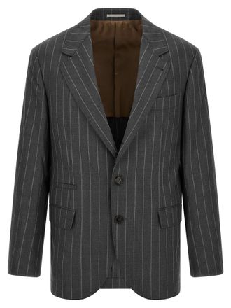 Brunello Cucinelli Gray Virgin Wool Mens Blazer