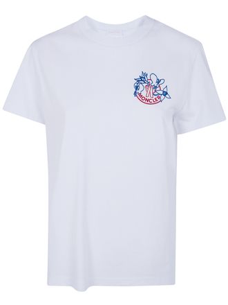 Moncler Short Sleeves Heavy Combed Cotton Jersey T-Shirt