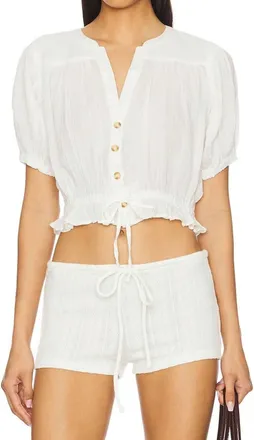 Free People Little Cloud Shirt In Clean Ivory