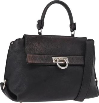 Ferragamo Pre-owned Hand Bag - Dames - Vintage Handtas - Zwart - ONE Size - Leer - Vintage