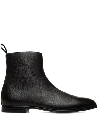 Bally Westminster leather zip boots - men - Deer Skin/Nylon/Calf Leather/Calf Leather - 46 - Black