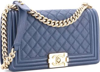 Chanel Borsa a tracolla Boy Flap media - Blu