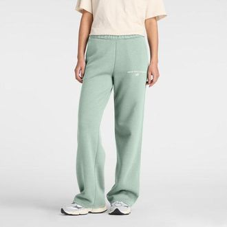 New Balance Donna Logo Fleece Pant in Verde, Taglia L