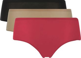 Chantelle Soft Stretch Assorted 3-Pack Briefs in Red/beige/black at Nordstrom