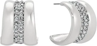 Ettika Silver Plated Hoop Earrings