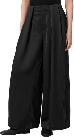AllSaints Lola Wide Leg Trousers in Black at Nordstrom, Size 10