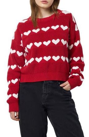 Noisy May Blitzen Heart Sweater in Racing Red Detailbi at Nordstrom Rack, Size Small