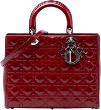 Dior Pre-owned Handbags, female, Red, Size: ONE SIZE Pre-owned Lady Dior Handbag