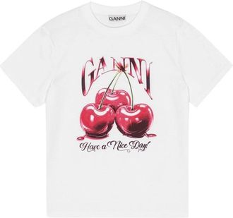 Ganni Mujer, Camisetas, Blanco, Talla: M