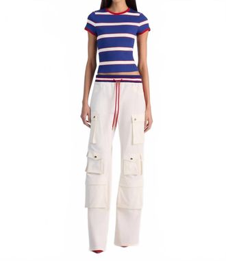 Alice & Olivia Olympia Mr Baggy Pull On Cargo In White