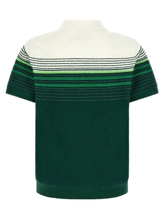 Casablanca Boucl&eacute; Stripe Polo Shirt - green