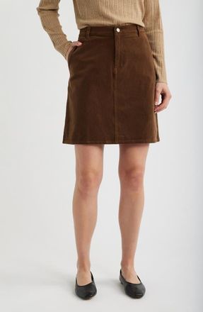 Eileen Fisher Stretch Organic Cotton Skirt in Mahogany at Nordstrom, Size Xx-Small
