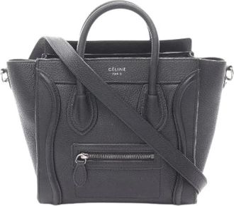 Celine Pre-owned Luggage Nano Shopper Leather 2way bag - Dames - Vintage Handtas - Zwart - ONE Size - Leer - Vintage