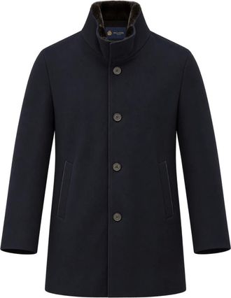 Paul & Shark Cashmere Car Coat - Heren - Mantels - Blauw - Maat: L Kasjmier