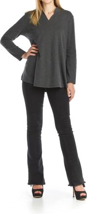 Papillon Soft Stretch A-Line Tunic In Charcoal
