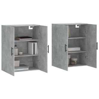 Berkfield Home Wall Mounted Cabinets 2 pcs Concrete Grey 69.5x34x90 cm