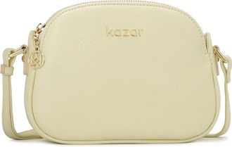 Kazar Tassen, Dames, Geel, ONE Size, Leer, Leren handtas met lange band