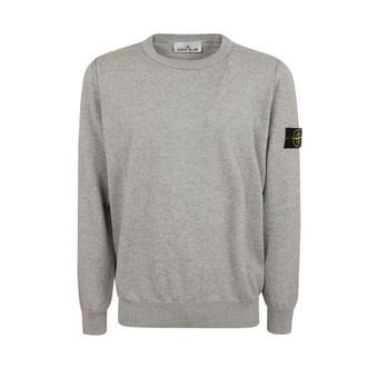 Stone Island Round-neck Knitwear, male, Gray, Size: XL Crew Neck Sweater
