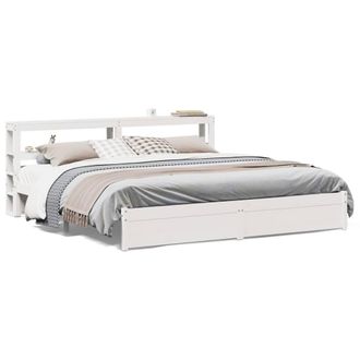 Berkfield Home Bed Frame with Headboard without Mattress White 180x200 cm Super King