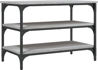 vidaXL Banco Zapatero Madera De Ingenier&iacute;a Gris Sonoma 70x38,5x49 Cm Vidaxl