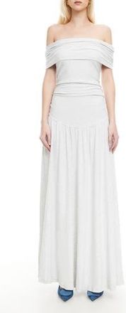 Lioness Field of Dreams Off the Shoulder Maxi Dress in Soft Grey at Nordstrom Rack, Size X-Small