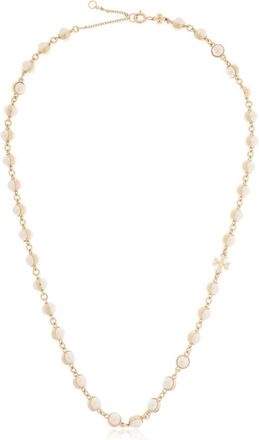Tory Burch Glass Pearl Necklace - Dames - Kettingen - Geel - ONE Size - Accessoires