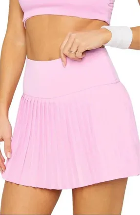 Fabletics Hot Shot Pleated Skirt Ultra Mini in Pink Marshmallow at Nordstrom, Size Xx-Large