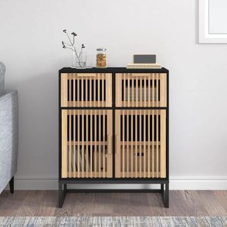 vidaXL Aparador De Madera Contrachapada Negro 60x30x75 Cm Vidaxl