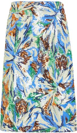 Paco Rabanne Sequin-embellished Floral Midi Skirt - Multicoloured - 38 (UK10 / S)