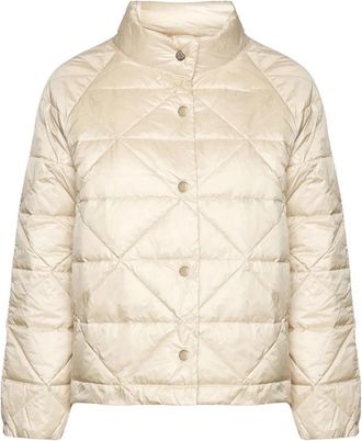 Elena Miro Piumino Boxy Leggero - Dames - Winterjassen - Beige - XL - Nylon - Jassen