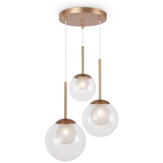 Maytoni Maytoni Basic Form L&aacute;mpara De Techo Colgante Moderna En Racimo, Dorada, Pantalla De Vidrio 3xg9