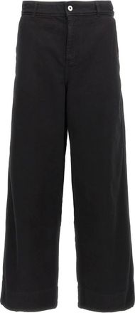 J.W.Anderson Jeans, Heren, Zwart, M, Katoen, High Waist Wide Leg Pants